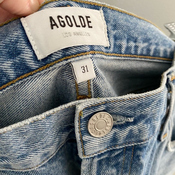 Agolde Blue Straight Leg Jeans - Picture 6 of 8